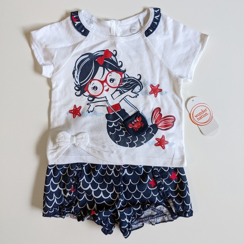 (NWT) Wonder Nation Mermaid 2-Piece Set